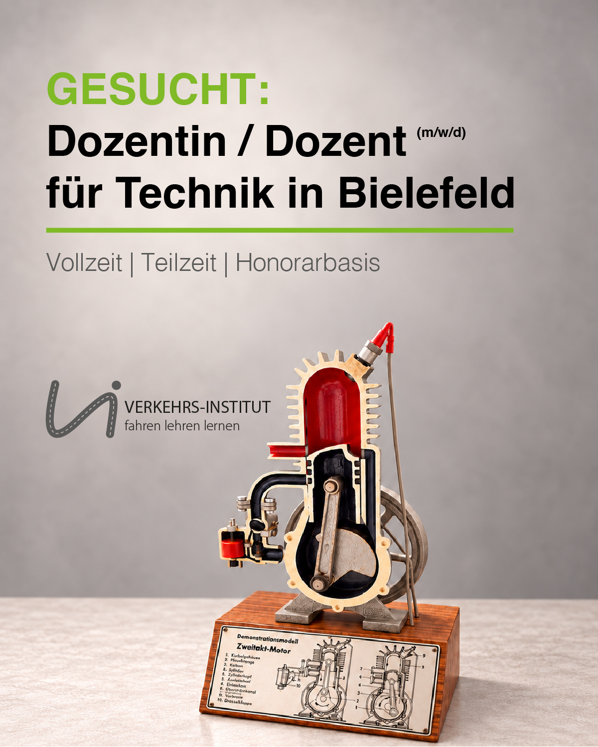 Stellenanzeige: Dozentin oder Dozent für Technik in Bielefeld, Vollzeit, Teilzeit oder Honorarbasis